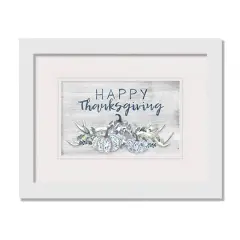 Blue Pumpkins White Framed Print Wall Art