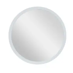 White Contemporary Wall Mirror, 30" x 2" x 30"
