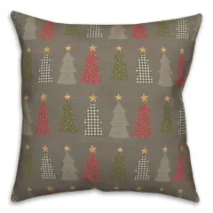 Gray Tree Pattern Throw Pillow