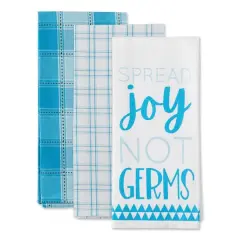 DII&reg; Blue Spread Joy Not Germs Dish Towels, 3ct.