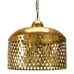 Hello Honey&reg; 20" Vintage Brushed Gold Metal Ceiling Light