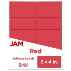 JAM Paper Standard Address Labels, 120ct. Red