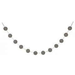 Glitzhome&reg; 6ft. Black & White Plaid Fabric Garland