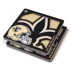 NFL 3D Logo Series Coaster Set New Orleans Saints