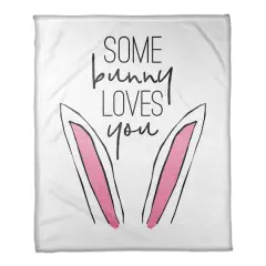 Some Bunny Loves You Bunny Ears Throw Blanket