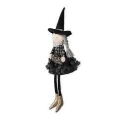 Glitzhome&reg; 29" Halloween Fabric Dressed Witch Sitter