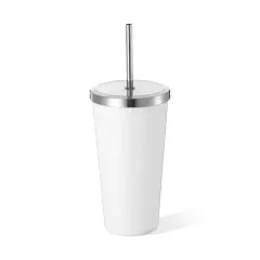 20oz. White Sublimation Tumbler with Straw by Make Market&reg;