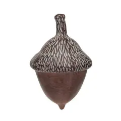 Hello Honey&reg; 6.25" Brown Compact Acorn D&eacute;cor with Stone Powder Finish
