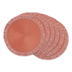 DII&reg; Round Fringed Placemats, 6ct. Spice
