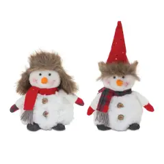 Plush Snowman with Hat & Scarf Set, 10.5" & 8"