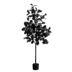 5ft. Artificial Halloween Black Oak Tree