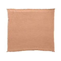 Hello Honey&reg; Waffle Weave Cotton Throw Blanket with Fringe Putty