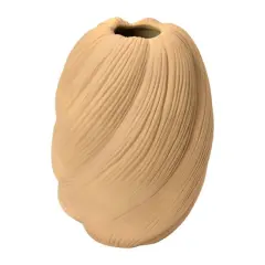 Hello Honey&reg; 13" Putty Sand Stoneware Sculptural Vase