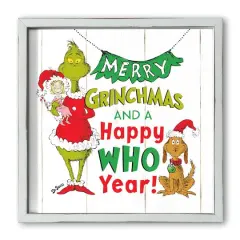 16" The Grinch Happy Who Year Framed Print White Frame
