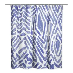 Wild Pattern Shower Curtain Blue and White