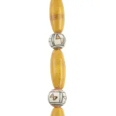 Yellow & White Ceramic Bead Mix by Bead Landing&trade;