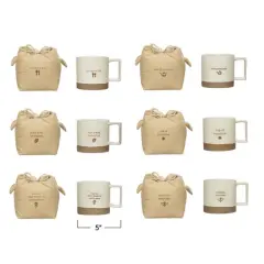 Hello Honey&reg; 12oz. Stoneware Mug Set with Saying on Printed Drawstring Bag