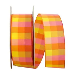 Reliant 1.5" x 50yd. Plaid Bright Wired Ribbon Multi
