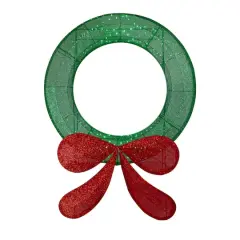 48" Micro Fairy LED Green & Red Christmas Tinsel Wreath