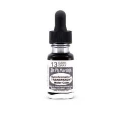 Dr. Ph. Martin's&reg; Synchromatic Transparent Watercolor, 0.5oz. 13 Dark Gray