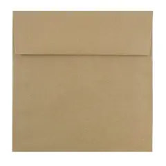 JAM Paper 8.5" x 8.5" Square Premium Invitation Envelopes, 25ct. Brown Kraft Paper Bag