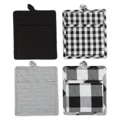 DII&reg; Black & White Potholder Set Black and White