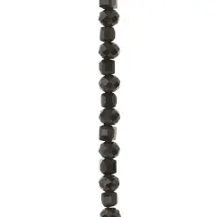 Black Faceted Glass Rondelle & Cube Beads, 6mm by Bead Landing&trade;