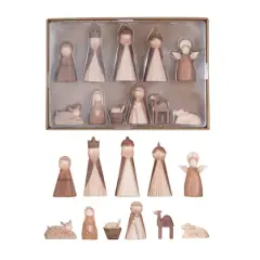 Hello Honey&reg; Natural Wood Finish Nativity Set