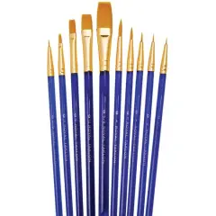 Royal & Langnickel&reg; Golden Taklon 10 Piece Brush Set