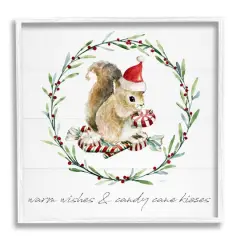 Stupell Industries Warm Wishes & Candy Kisses Phrase Framed Giclee Art White