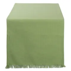 DII&reg; 72" Solid Heavyweight Fringed Table Runner Bright Green