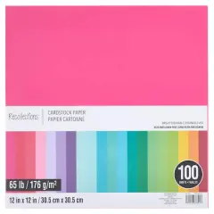 Bright Essentials 12" x 12" Cardstock Paper Pack by Recollections&trade;, 100 Sheets
