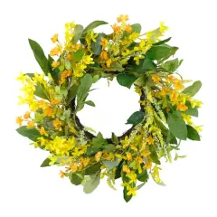 24" Yellow Spring Winter Jasmine Floral Wreath