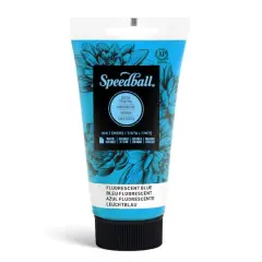 Speedball&reg; Water-Soluble Block Printing Ink Fluorescent Blue
