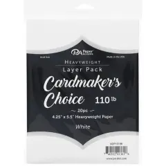 PA Paper&trade; Accents Cardmaker's Choice 4.25" x 5.5" White 110lb. Card Layers, 20ct.