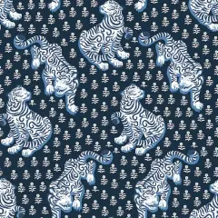 PrintFresh Tiger Queen Navy Peel & Stick Wallpaper
