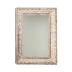 43" Brown Farmhouse Metal Wall Mirror