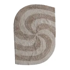 Hello Honey&reg; 3ft. x 4.5ft. Tan & Beige Spiral Cotton Tufted Rug
