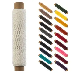 Gudebrod 0.018" 3 Ply Waxed Thread Bobbin, 75ft. White