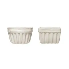 Hello Honey&reg; White Reactive Glaze Stoneware Bowl Set