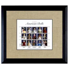 American Dolls Stamp Sheet in 16" x 14" Wood Frame