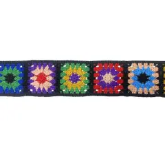 2" Crochet Trim with Panels by Celebrate It&reg; Black