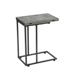 Household Essentials Jamestown Extendable C-Shaped End Table Gray