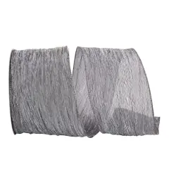 Reliant 4" x 30yd. Crushed Mesh Value Wired Ribbon Pewter