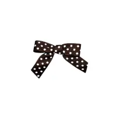 JAM Paper 2.5" Grosgrain Polka Dot Twist Tie Bows, 100ct. Brown