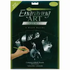 Royal & Langnickel&reg; Engraving Art&trade; 8" x 10" Silver Foil Blank Boards, 6 Sheets