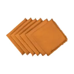 DII&reg; Solid Heavyweight Fringed Napkins, 6ct. Pumpkin Spice