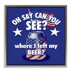 Stupell Industries Funny Patriotic Beer Floater Framed Art Gray