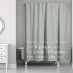 May Your Blessings Be More on Sage 71" x 74" Shower Curtain