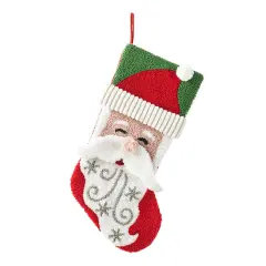Glitzhome&reg; 20.5" Santa Hooked Stocking
